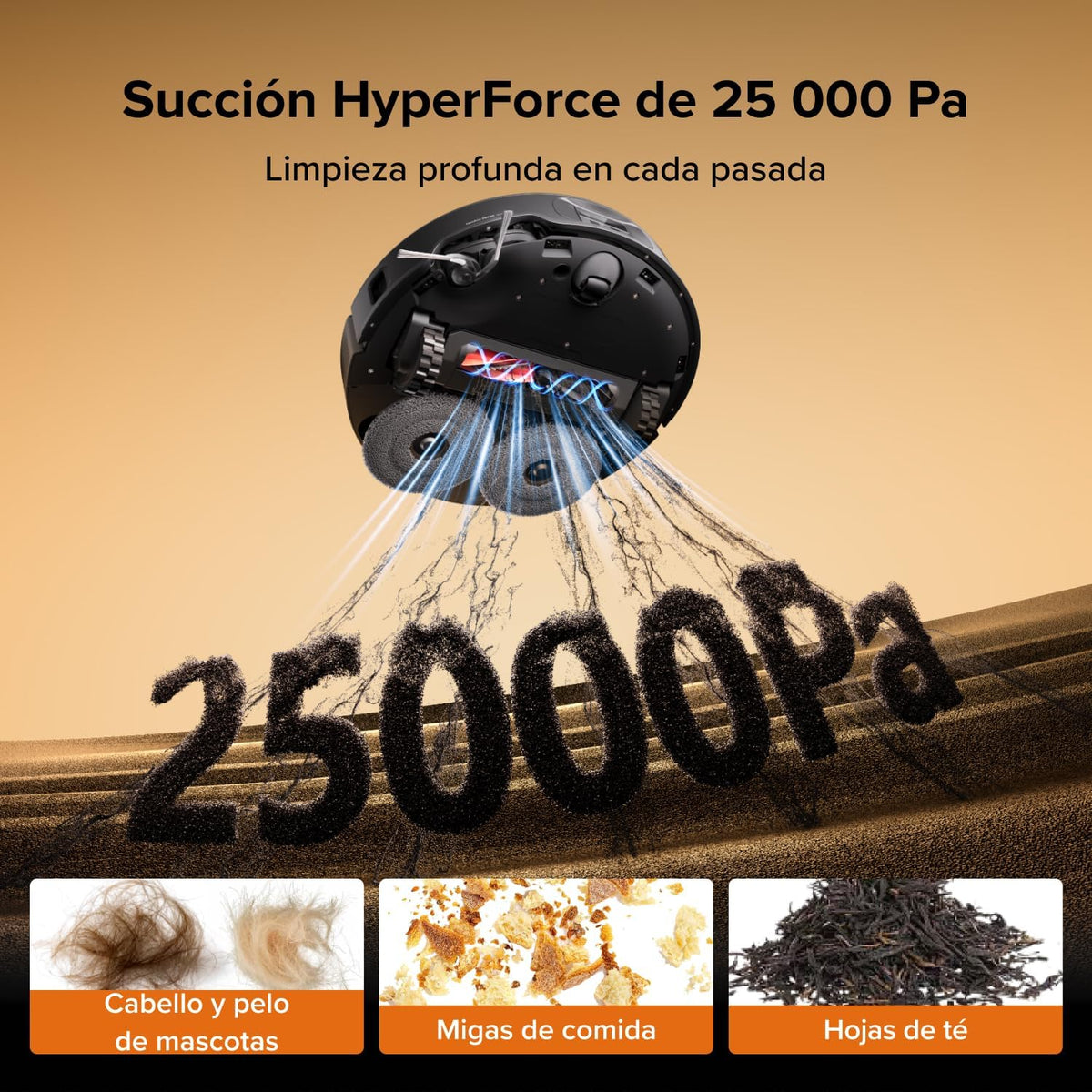 roborock Qrevo Edge 2 Robot Aspirador Succión Extrema de 25000 Pa, Negro