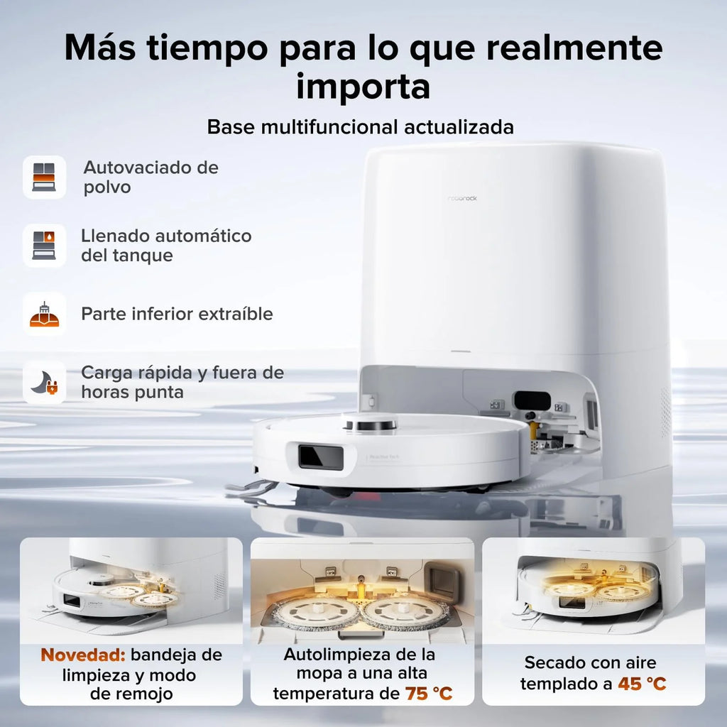 roborock Qrevo 2 Pro Set Robot Aspirador Succión Extrema de 25000 Pa,Blanco