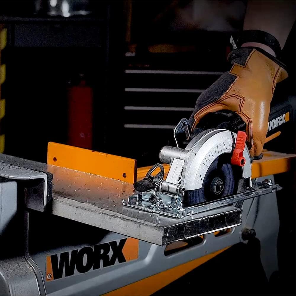 WORX Sierra circular WORXSaw XL 46mm, 800W | WX437 | Guía láser, sistema de aspiración integrado, rápido ajuste de profundidad, cambio de disco sencillo