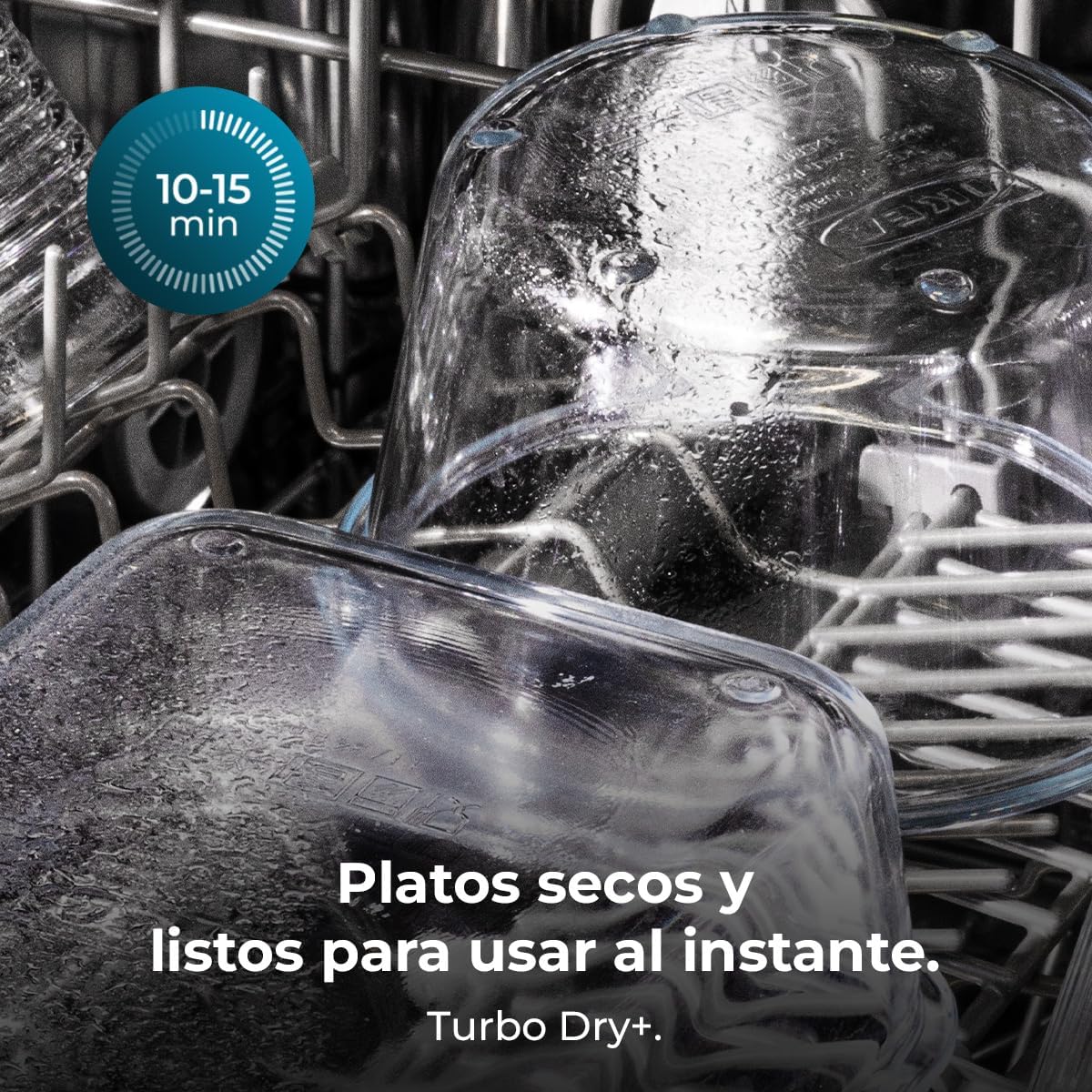 Cecotec Lavavajillas Compacto de 60 cm Bolero Aguazero 6320 Dark D, 1900W, 15 Cubiertos, 8 Programas, Pantalla FullColor XXL, Smart Wash, Turbo Dry+, AutoClean, Media Carga, Delay Start, ChildLock