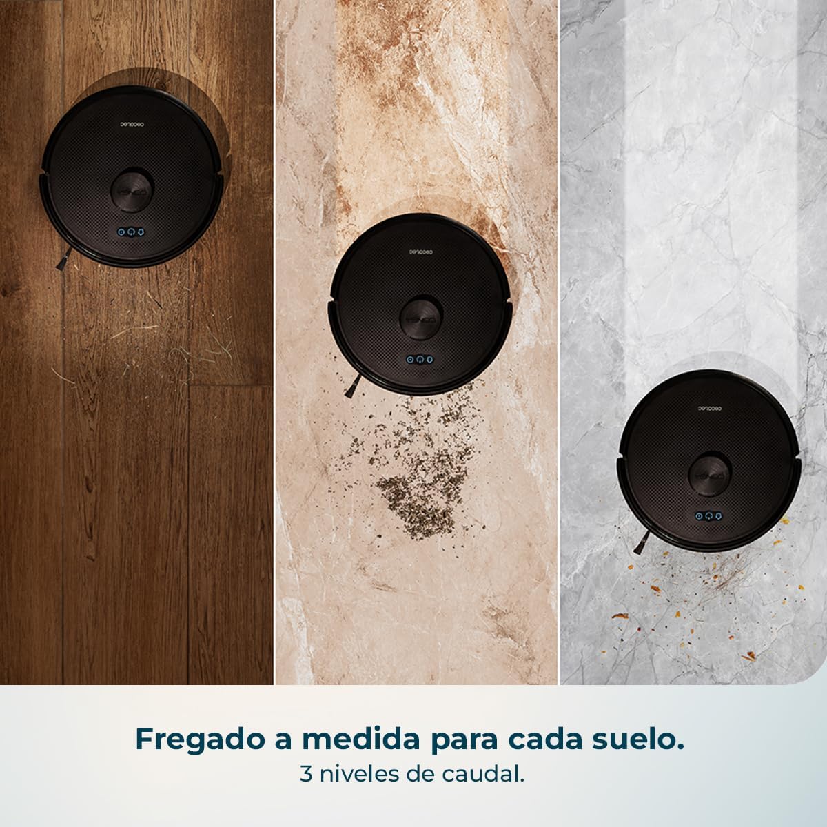 Cecotec Robot Aspirador y Friegasuelos con Base Autovaciado Conga Y70 Genesis. Navegación Láser y Ultrapotencia de 20000Pa, Base para 12 Semanas, Cepillo Anti-Enredos, Cobertura 180 m², App Control