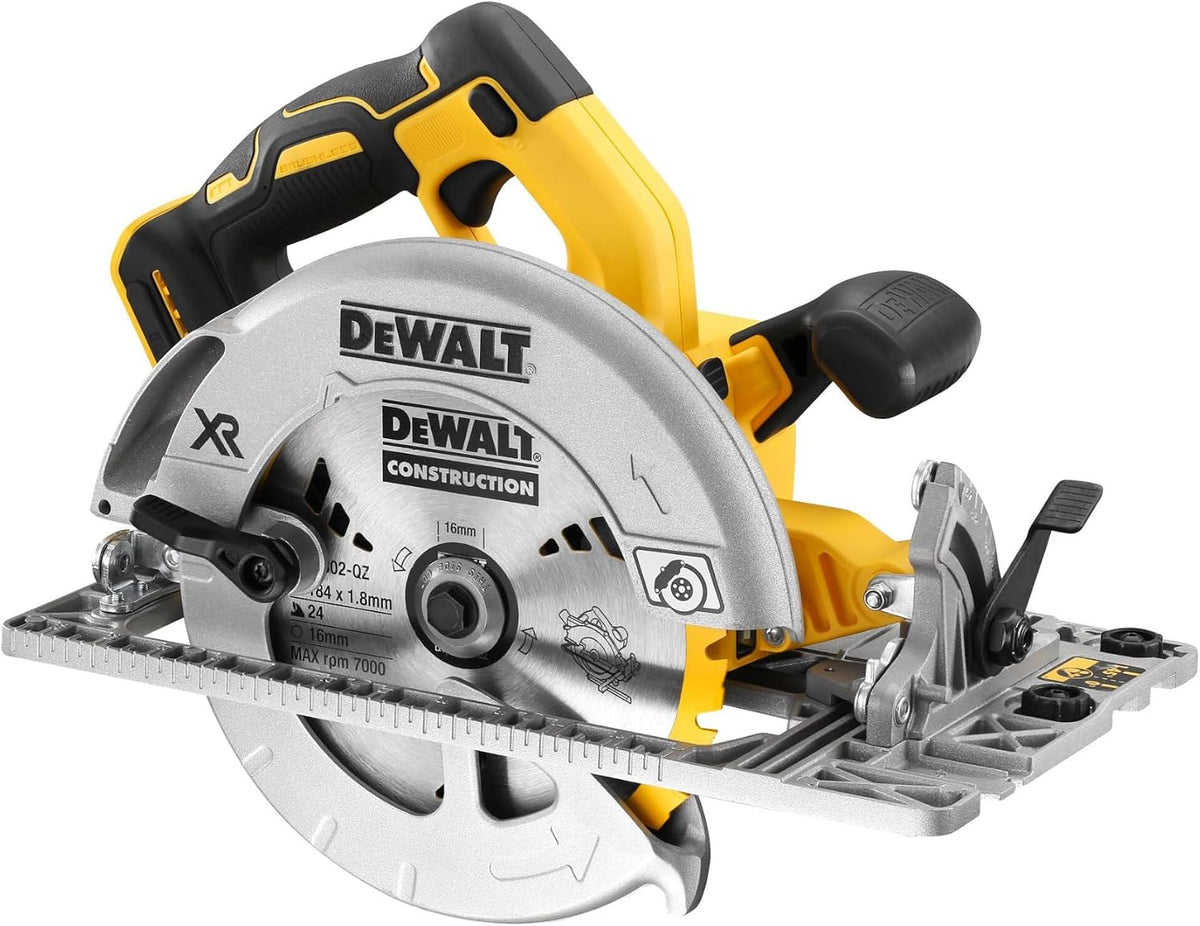 DEWALT XR 18V sierra circular sin escobillas con hoja de 184 mm, corte de 58 mm, LED y maletín TSTAK, DCS572NT-XJ