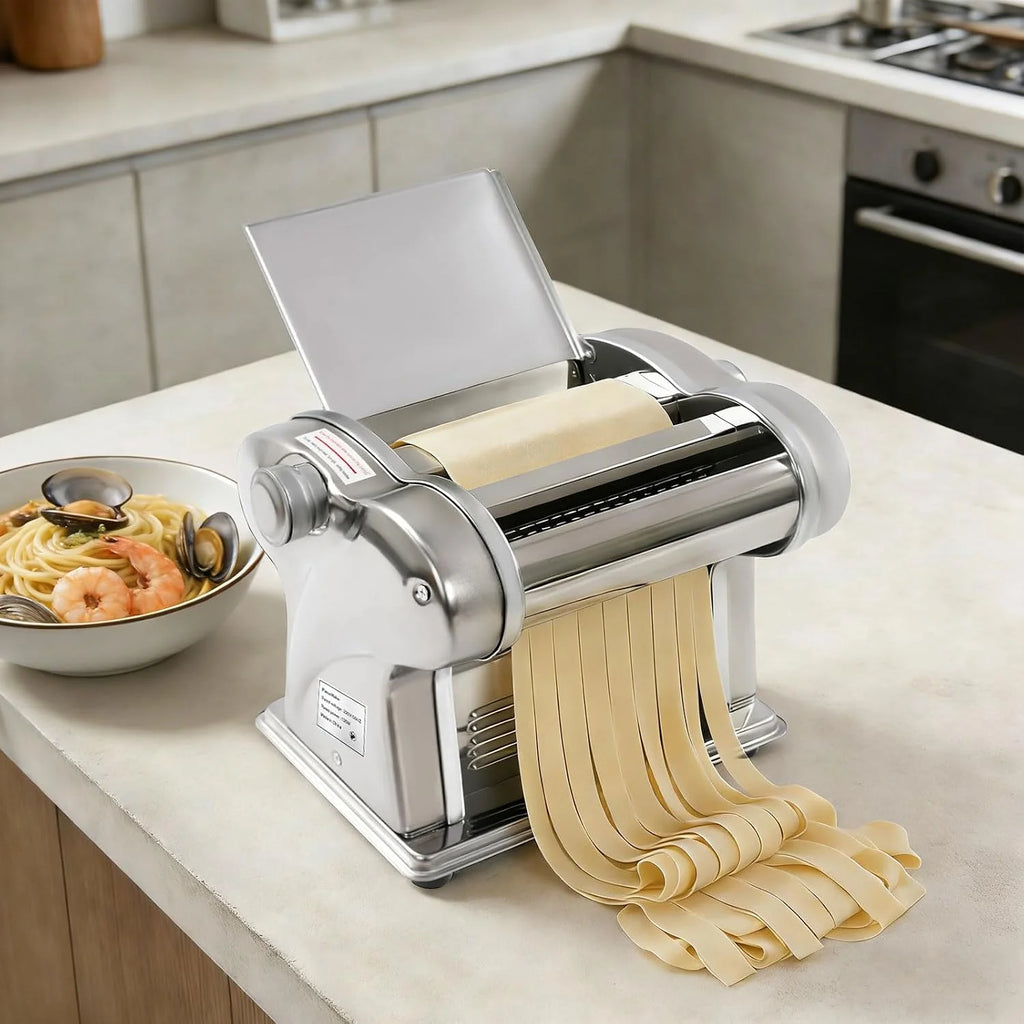 Máquina de pasta eléctrica, 135 W, acero inoxidable 410, 2 cuchillas, 8
