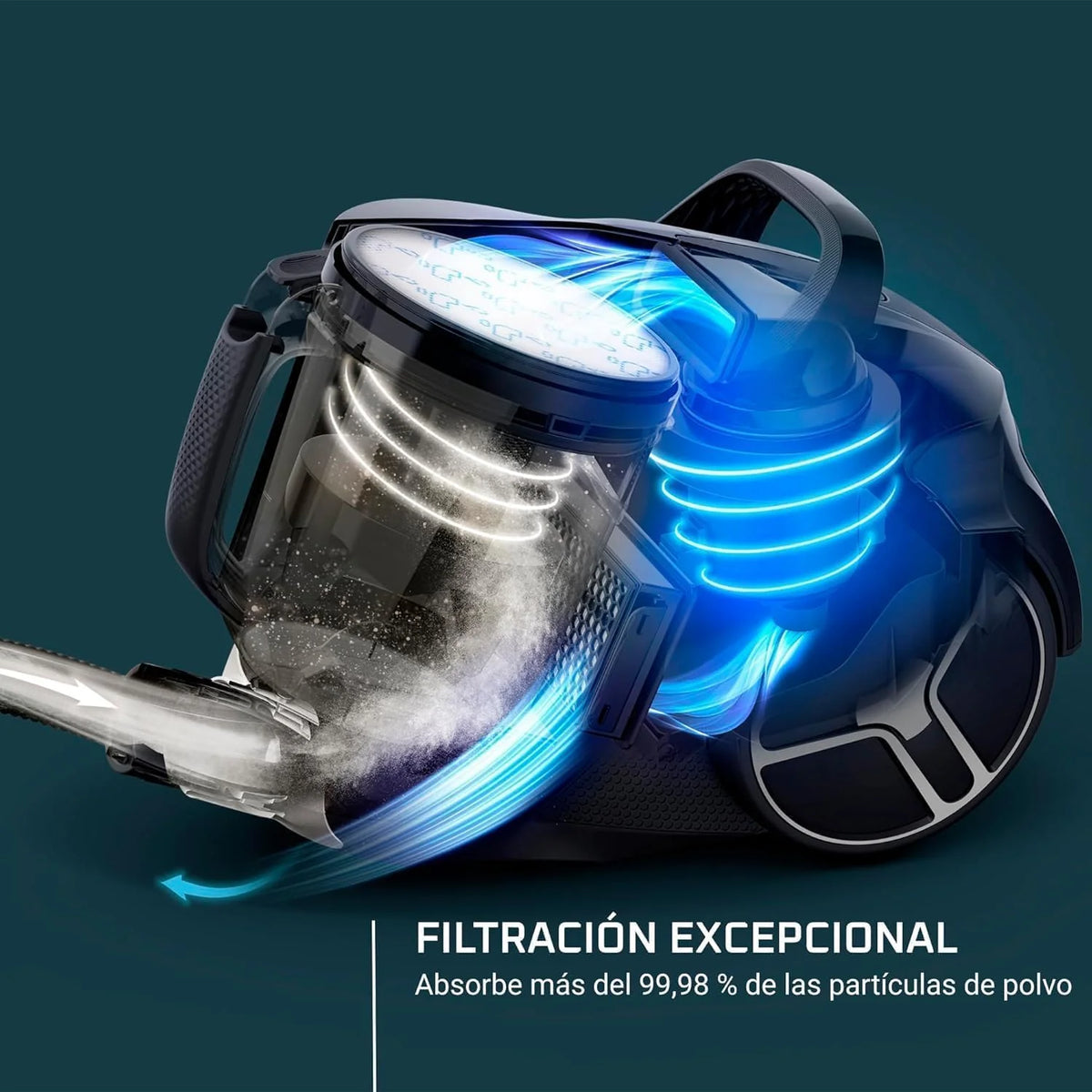 Rowenta Compact Power XXL - Aspiradora sin bolsa, motor bajo consumo, 900 W, filtración ciclónica avanzada de 3 niveles, depósito de suciedad extragrande de 2,5 L, compacta, kit clásico, RO4B23
