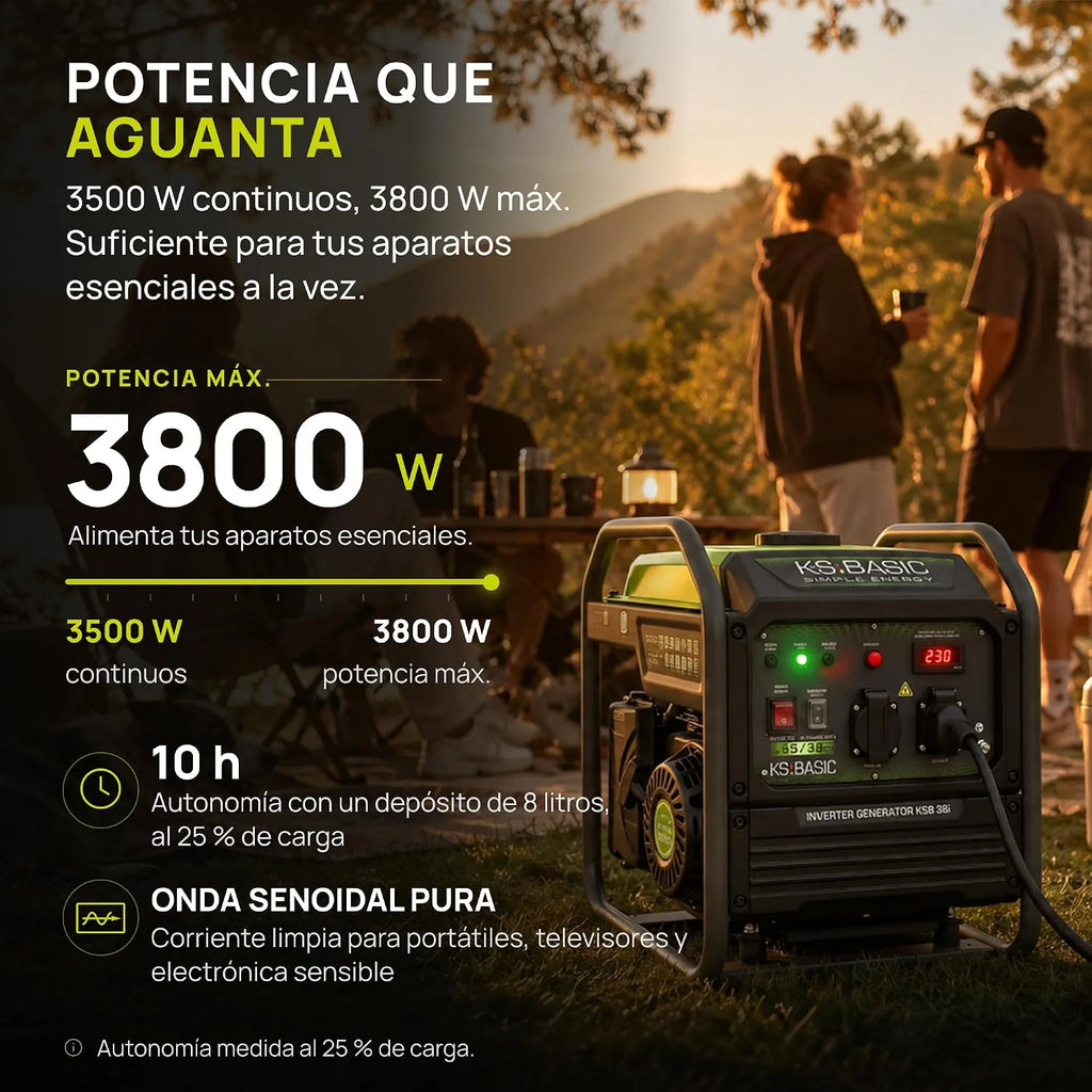 K&S BASIC 38i Generador inverter 3,8 kW, generador de corriente a gasolina portátil