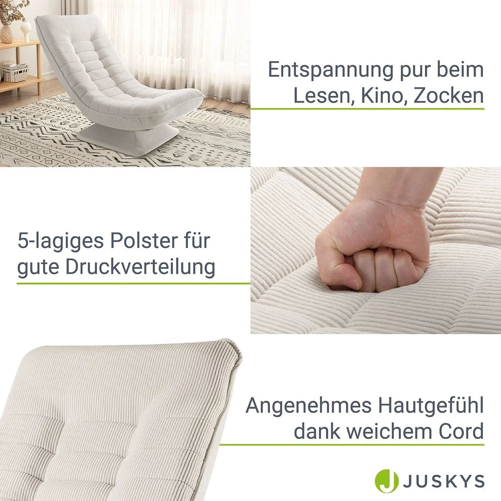 2025 Sillón relax Korsika en terciopelo acanalado