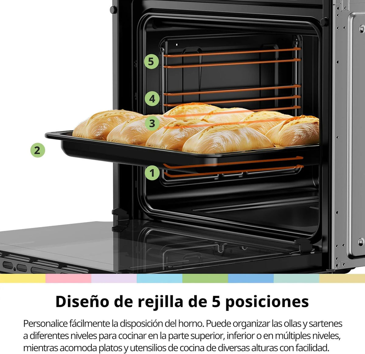 COMFEE' Horno Pizza Eléctrico Empotrable Multifunción, Convección, 1 Bandeja y 1 Rejilla, Limpieza Aquactiva, 70L, 7 Funciones, Ventilador de, Cavidad Esmaltada, Puerta Fría, CBO70M80D2-BK [Clase A]