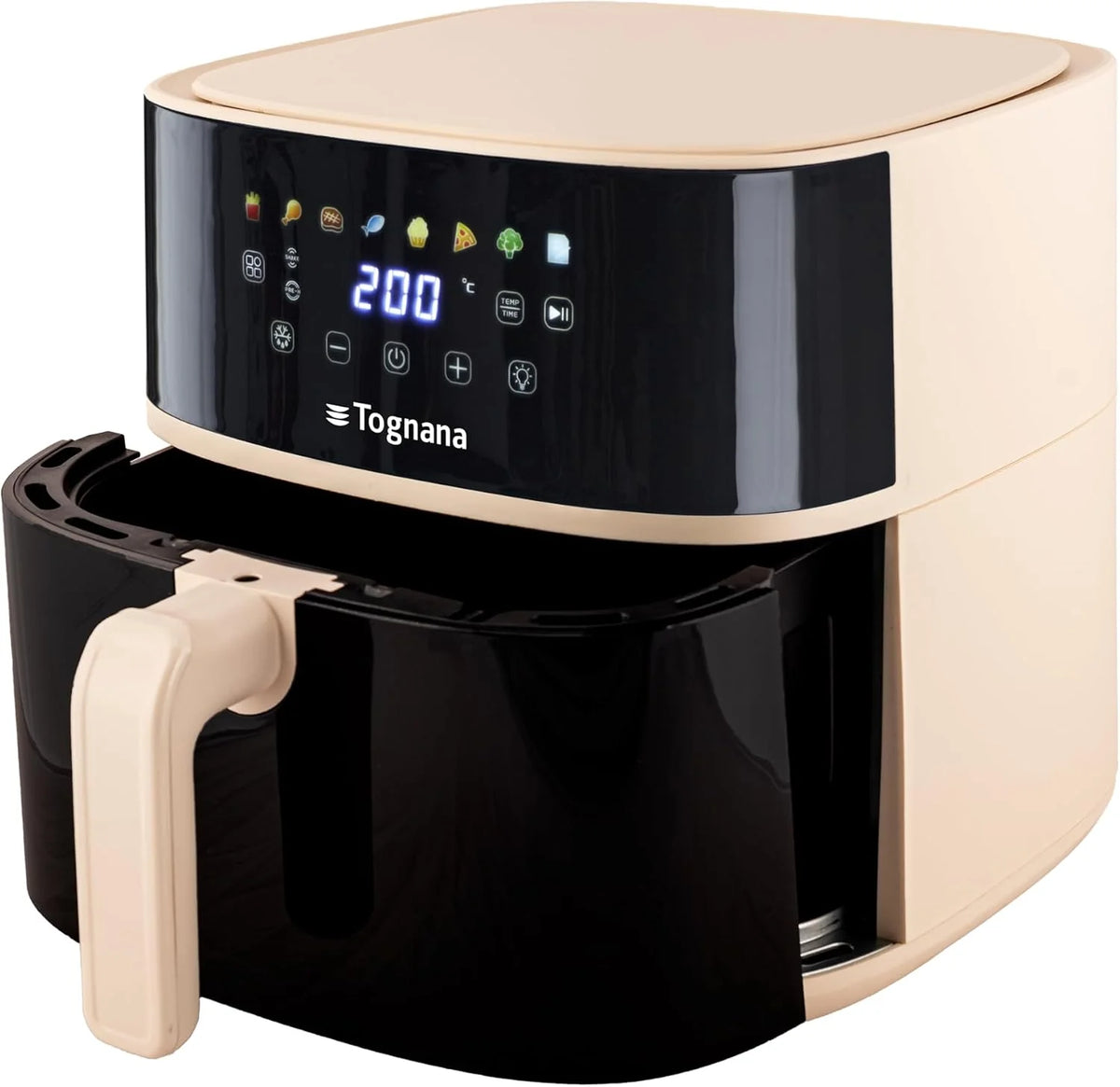 Tognana Iridea, Freidora de aire 8 L, Plástico-Acero Inoxidable, Champagne