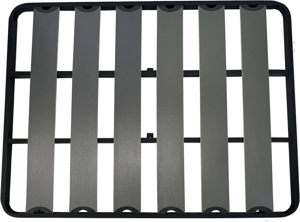 Miroytengo Bed Frame 150 x 200 cm Wide Shelf, Steel Tube 40 x 30 mm, Central Reinforcement, Poplar Flex Slats (with Legs)