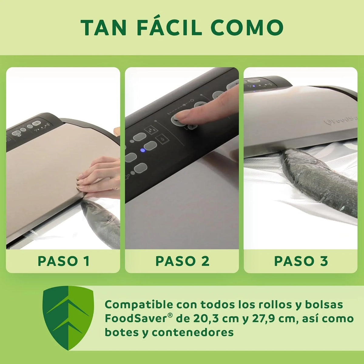 FoodSaver V2860 - Envasadora al vacío, 2 tipos de envasado, 3 velocidades, color negro y plata, 43 x 29 x 10.5 cm