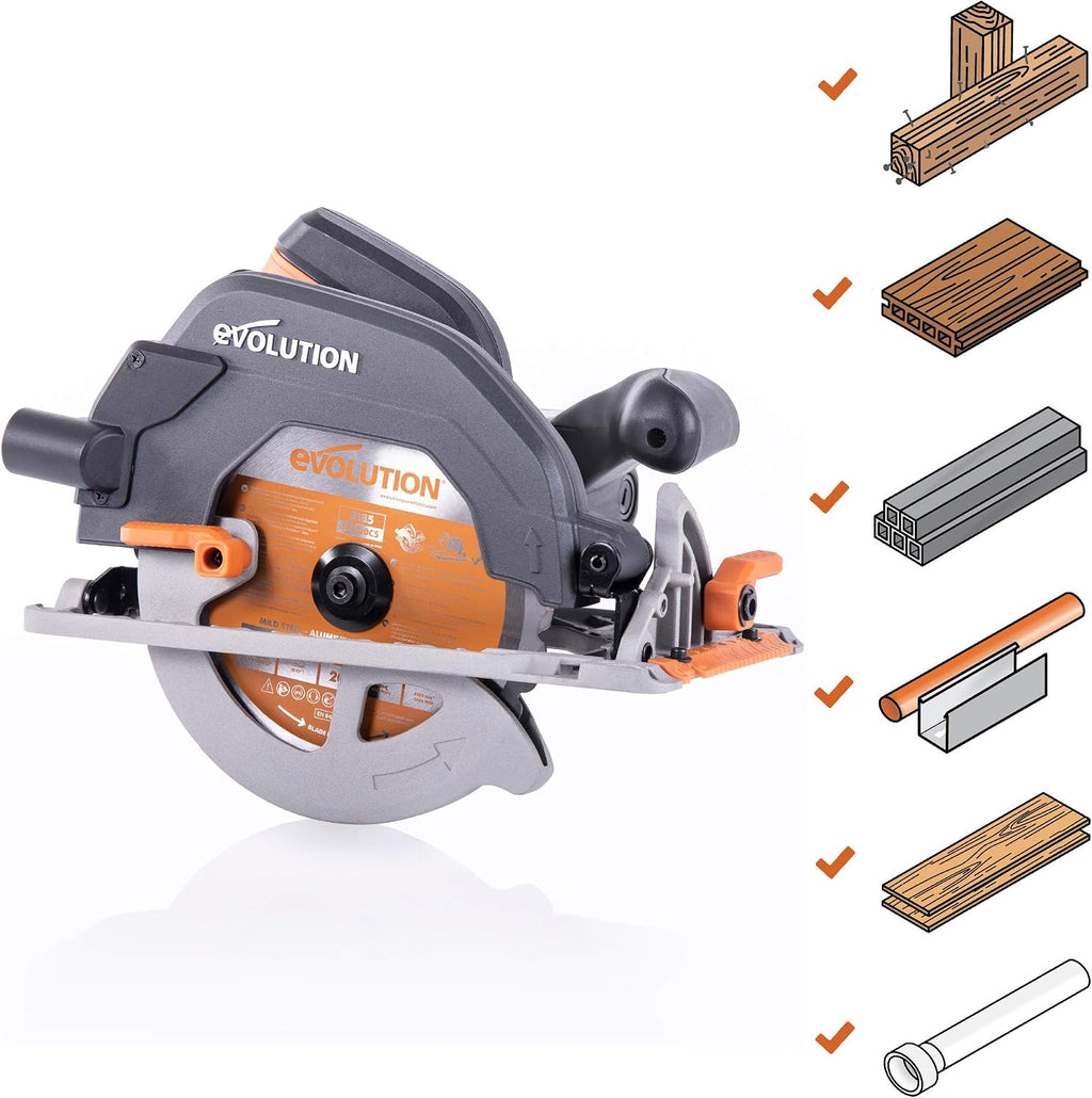Evolution Power Tools - R185CCS Sierra circular multimaterial, 185 mm 230 V