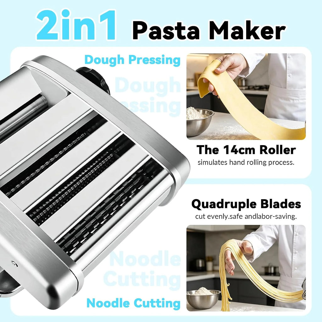 Máquina Pasta Eléctrica Profesional para Fettuccine, Tagliolini, Ravioli
