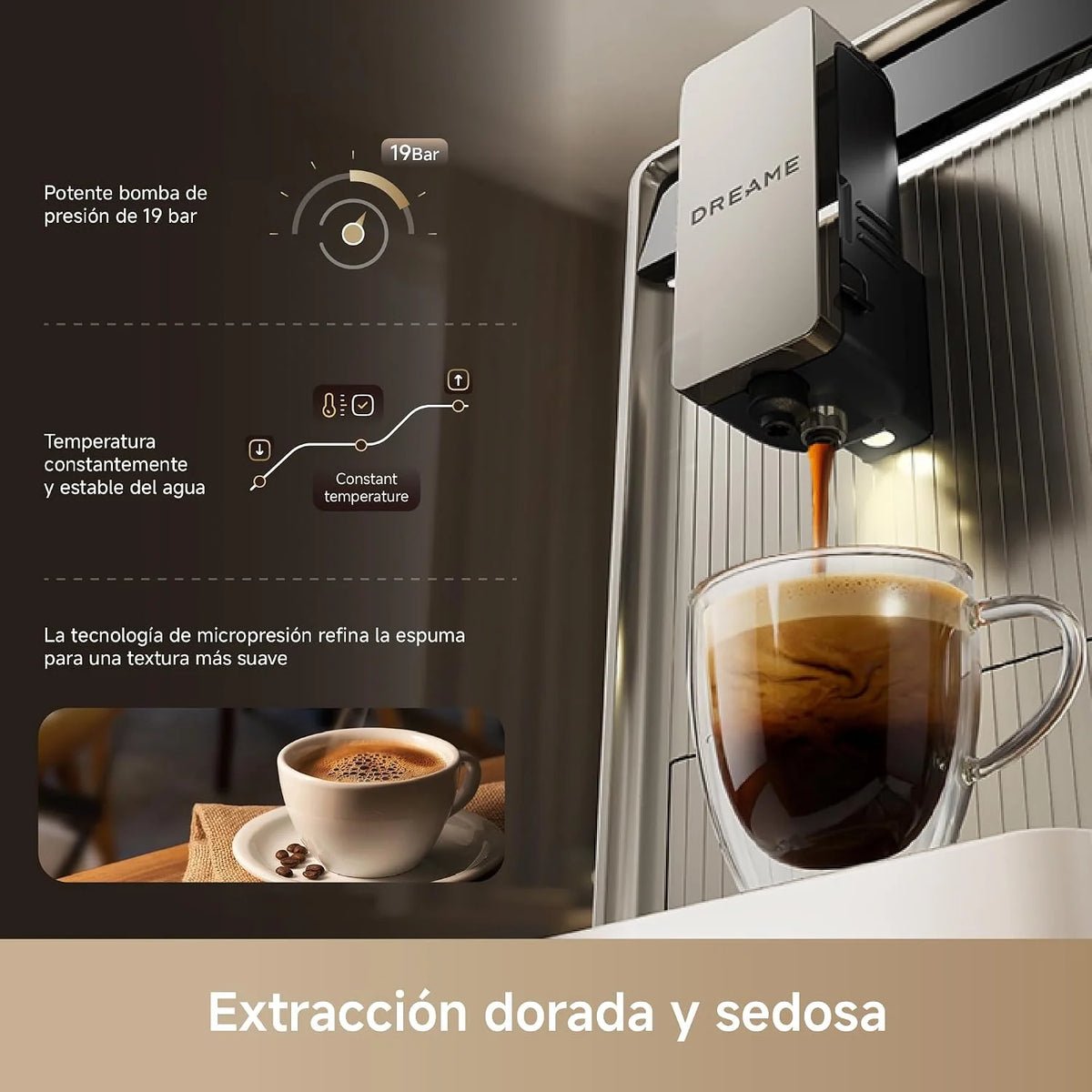 dreame Ecceluxe Slim, Cafetera Espresso Automática