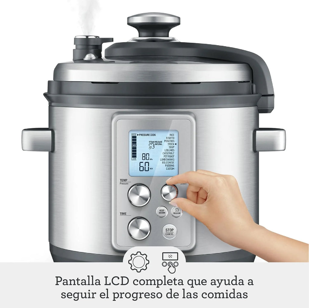 Sage Fast Slow Go Pro, Olla de Cocción a Presión y Lenta, Acero Inoxidable