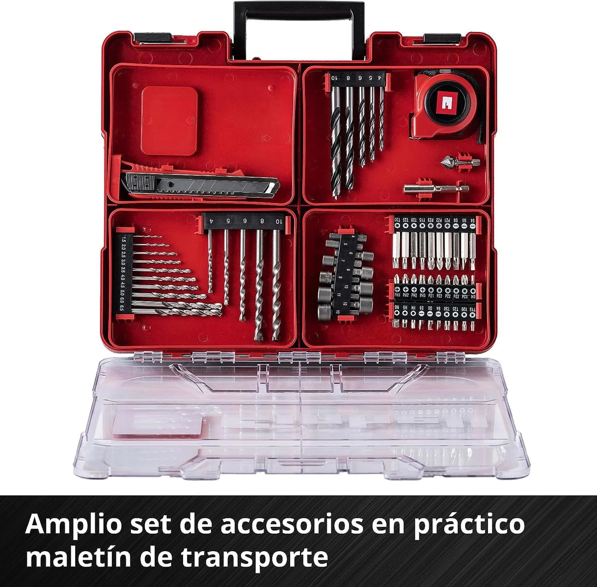 Einhell Set de taladro percutor con batería TE-CD 18/40 Li-i +64 (2x2,0 Ah)
