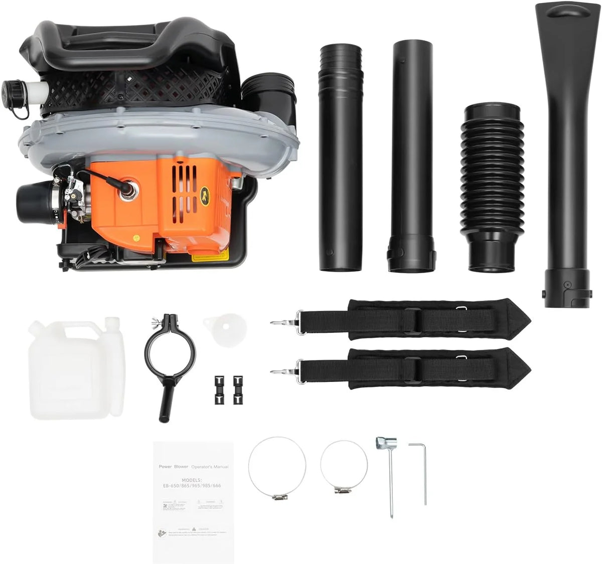DIFU Soplador de hojas de gasolina de 65 ccm para mochila, 6800 rpm, 2 tiempos, para jardín, soplador de hojas de mochila, flujo de aire de 0,3 m³/seg, soplado de hojas portátil, limpieza de nieve