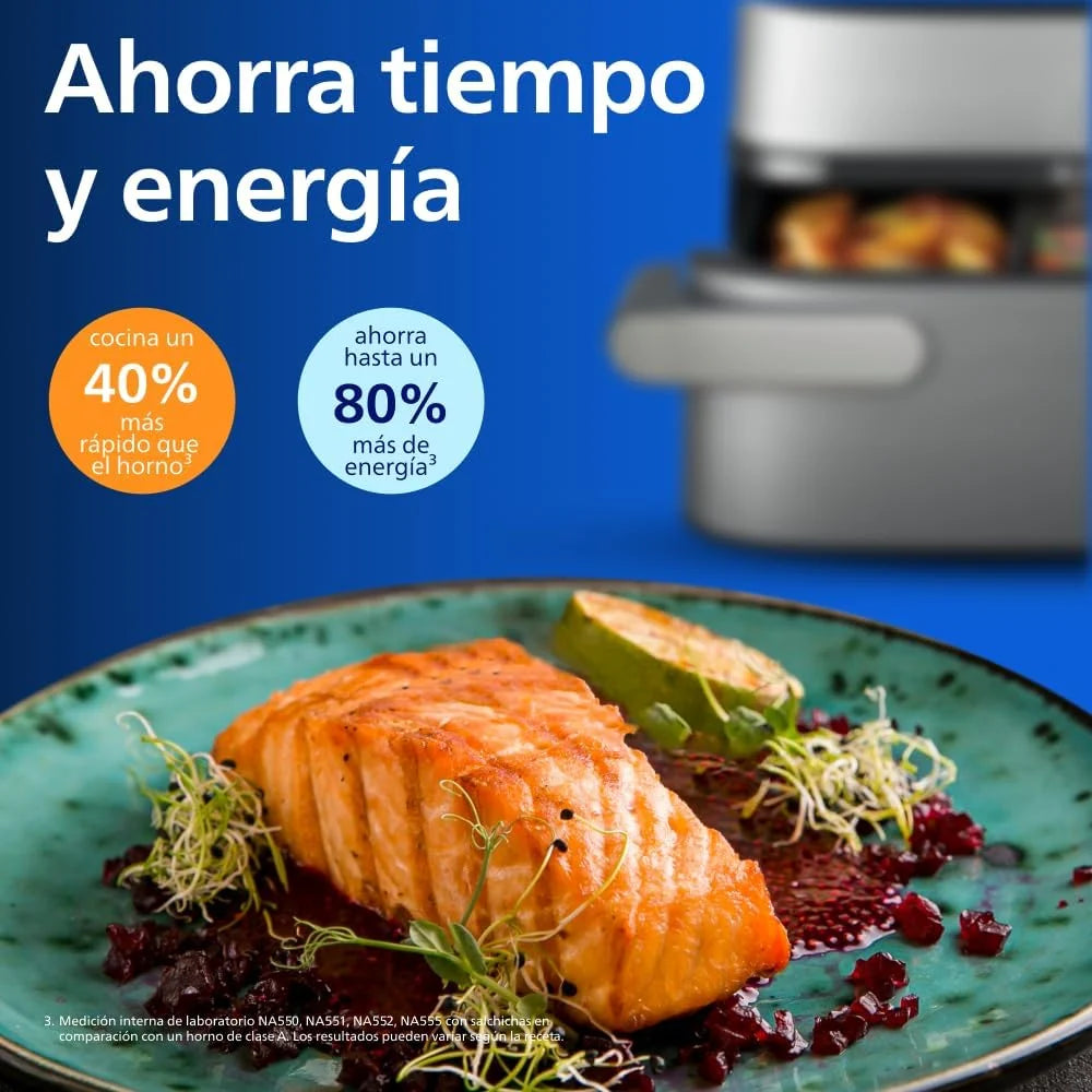 Philips 5000 Airfryer - Freidora de Aire cesta flexible 9,5L, SteamFry