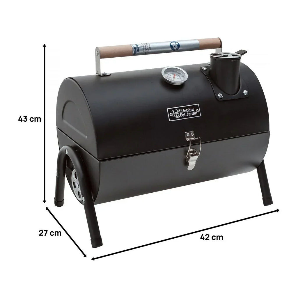 Barbacoa De Carbón Portátil "capitán" - 42 X 27 X 43 Cm - Negro