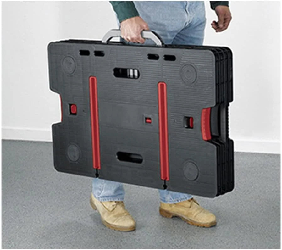 Keter- Mesa de herramientas plegable; 85 x 55,5 x 11,2 cm (cerrado) - 91 x 55,5 x 75,5 cm (abierto); Resistencia 450 Kg; Color negro