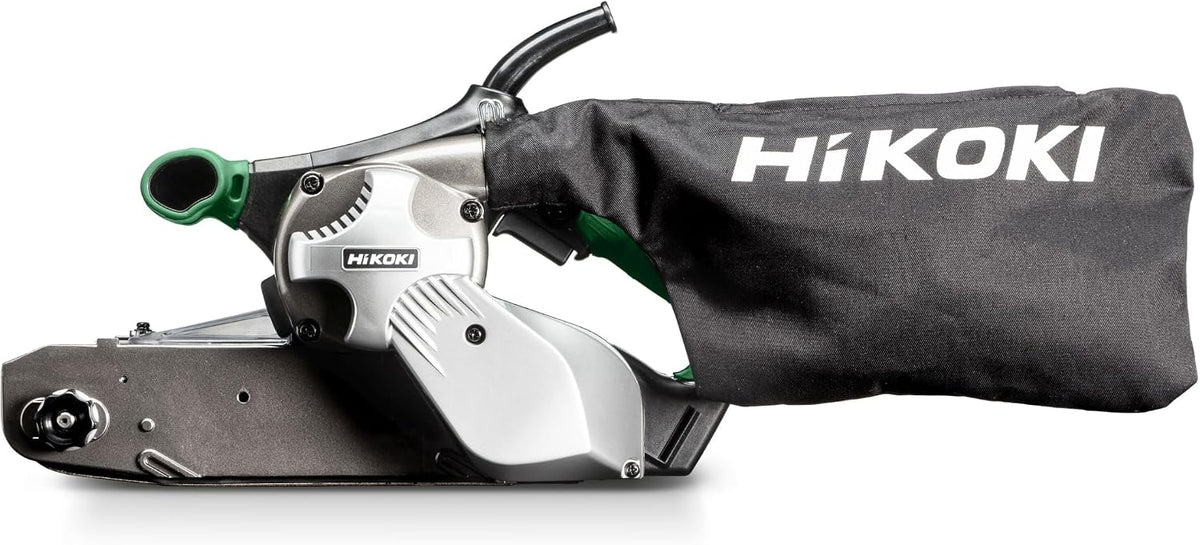 HiKOKI Lijadora de Banda - 1020 W, Cinta lijadora 100 x 610 mm - Velocidad variable, bolsa de polvo, mango suave - Compacta y potente para lijado preciso