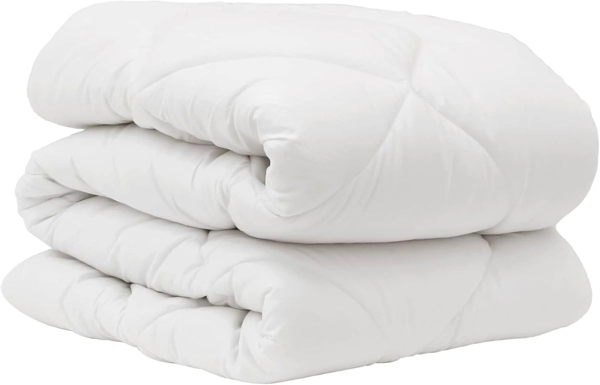 Edredón de 135 x 220 cm con almohada, 2 piezas, microfibra, blanco, edredón de invierno, transpirable, para dormitorio
