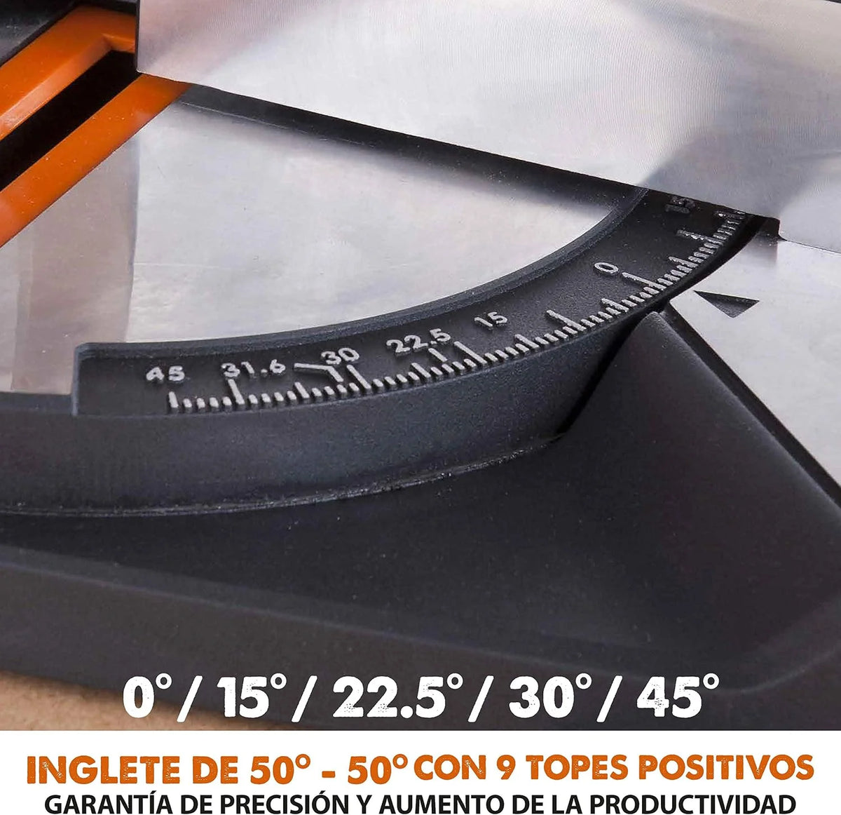 Evolution Power Tools R210CMS Multimaterial Sierra Ingletadora - Corta acero dulce, aluminio, plástico, madera con clavos incrustados, 210 mm