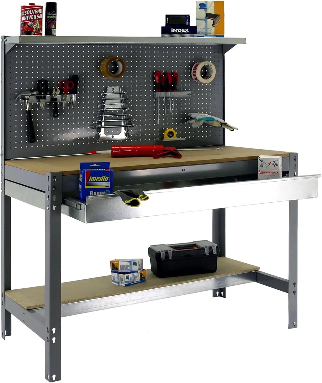 Simon Rack Banco de Trabajo con Panel Perforado y cajón 910x610 mm - BT3