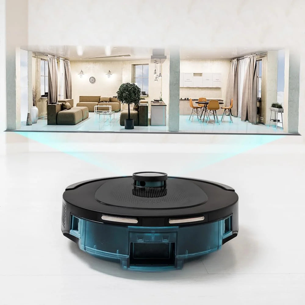 Cecotec Robot Aspirador y Friegasuelos Conga 8490 Ultimate Ultra Power. Navegación Láser, App, Barre, Aspira, Friega y Pasa la Mopa, 7000 Pa, hasta 170 Min Autonomía, Cepillo Central de Silicona