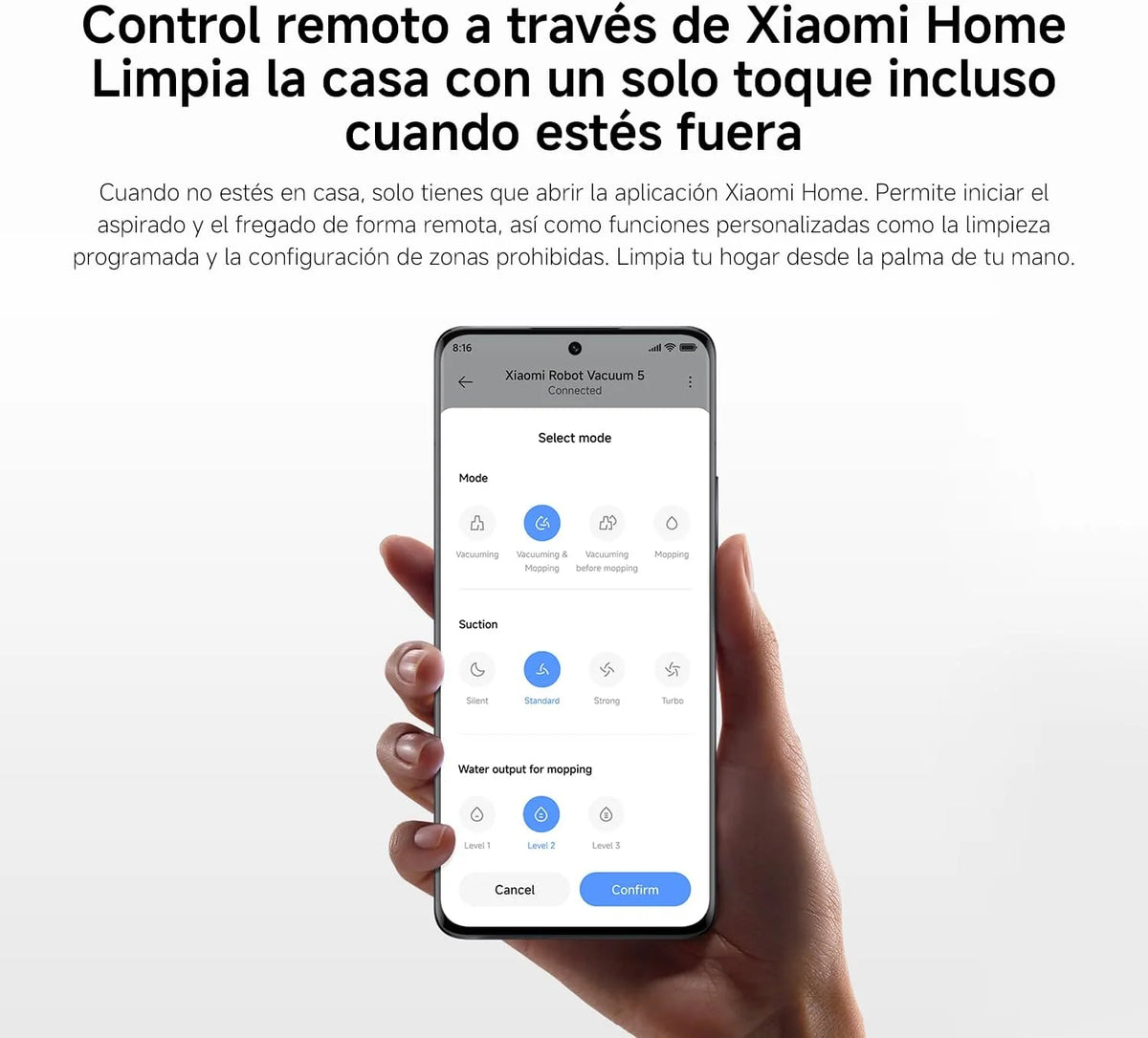 XIAOMI 5 Robot Aspirador con Fregado, 20000 Pa, Navegación DToF