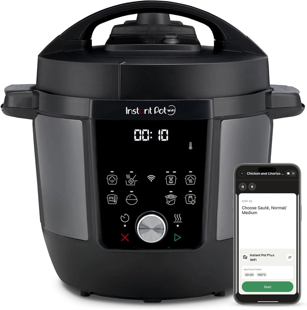 Instant Pot Plus: Olla Multicocción 9 en 1 de 5,7 L: Acero inoxidable, Olla a presión, Olla de cocción Lenta, Arrocera, Sartén para saltear, Yogurtera, Calientacomidas, Vaporera, Máquina de vacío