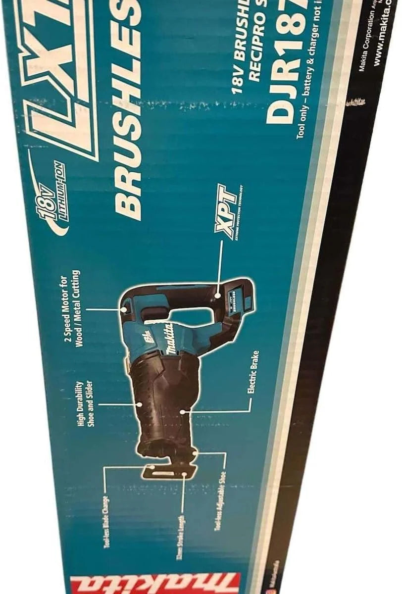 Makita DJR187Z Sierra De Sable 18V Bl, No Incluye Batería, 54 W, 18 V, Multicolor, One size