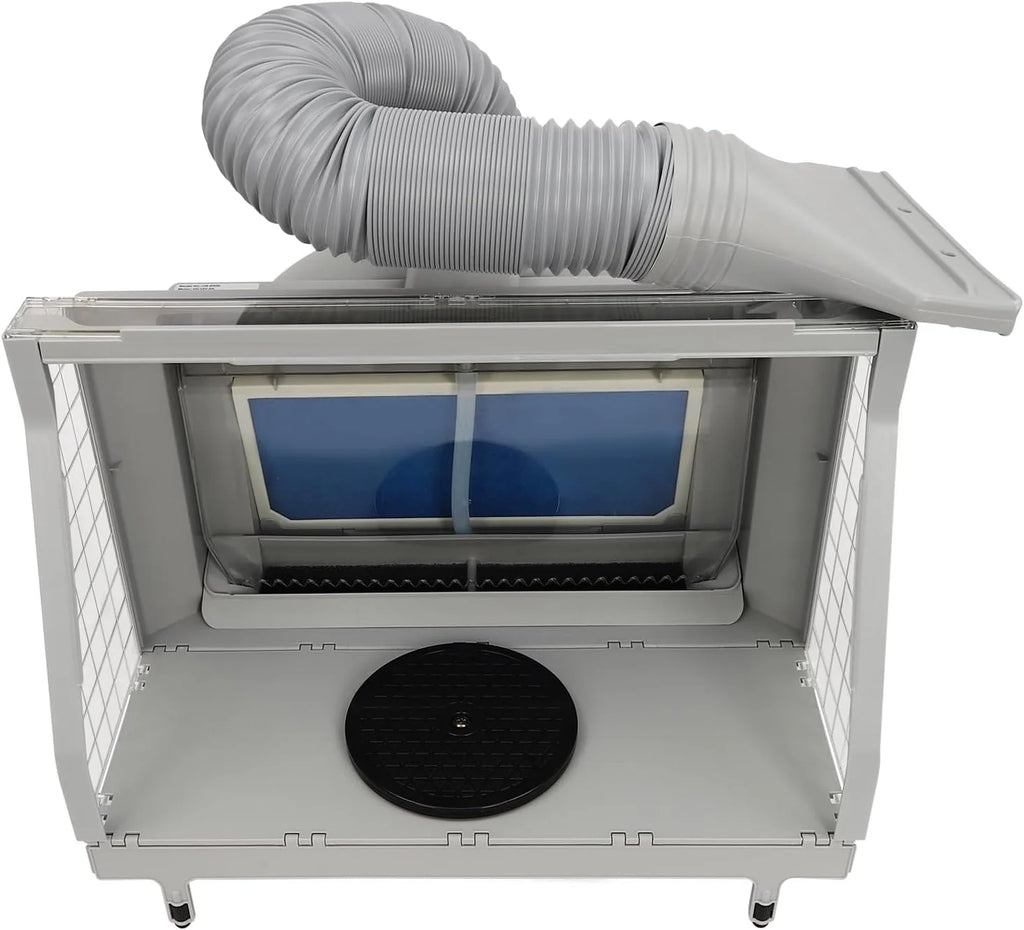 OUKANING Cabina de pintura para aerógrafo con LED y succión, plegable