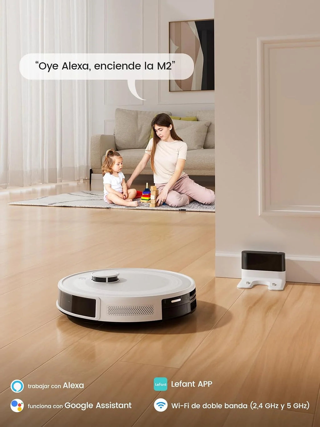Lefant M2 Robot Aspirador y Fregasuelos con dToF Navegación Láser y App
